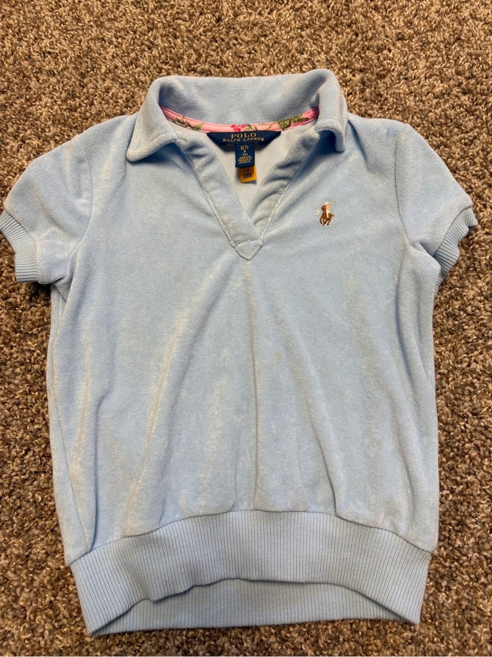 Polo by Ralph Lauren Light Blue Terry Short-Sleeve Polo - Kids